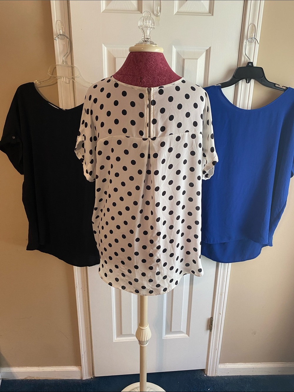 Maurice’s Short Sleeve Blouse Bundle 3 colors White-Black , Blue, Black - Picture 3 of 16